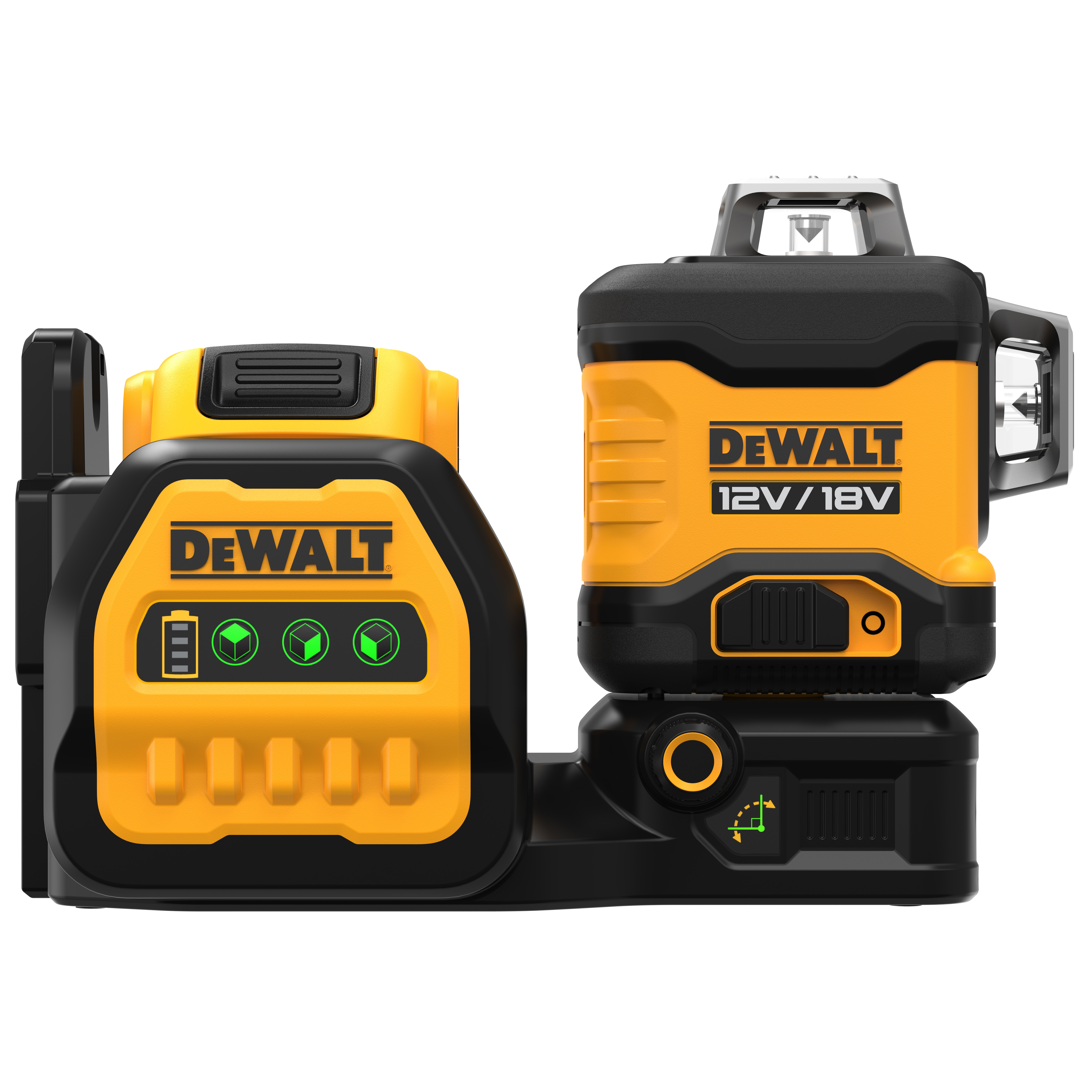 Dewalt DCE089D1G18-QW,  3x360 Multilinien Laser Gruen 18V, 3x360 Multilinien Laser Grün inkl. 18V/2Ah Akku, kompatibel mit 12V und 18V XR Akkus