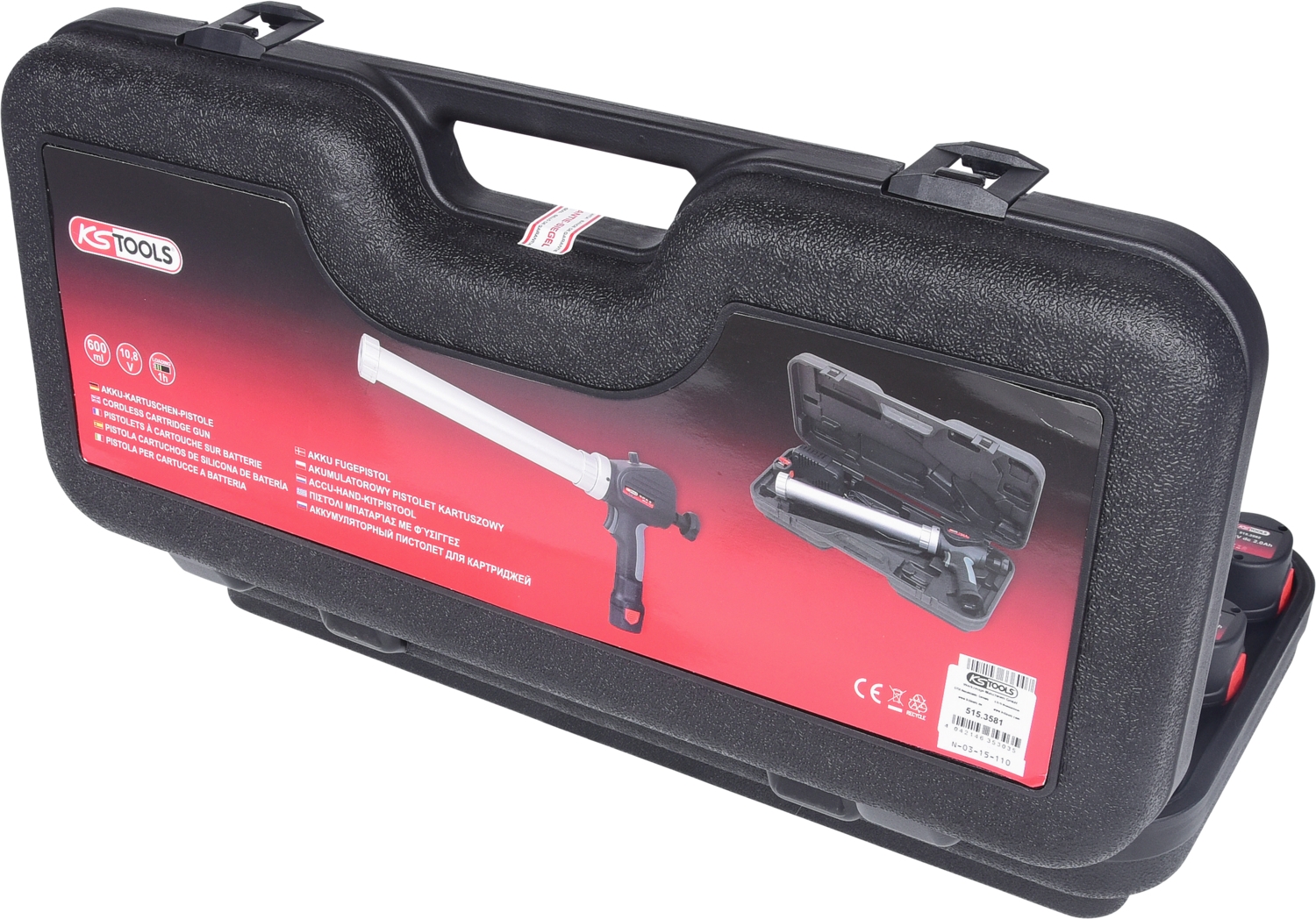 KSTOOLS Akku-Kartuschen-Pistole 600 ml mit 2 Akkus und 1 Ladegerät