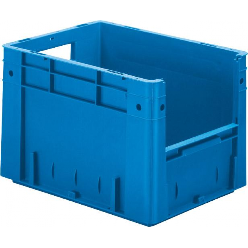 Schwerlast-Sichtlagerkasten VTK 400/270-4 Sichtlagerkasten blau B300x T400x H270 mm Auflast 500kg, VE 4 mit Griffloch