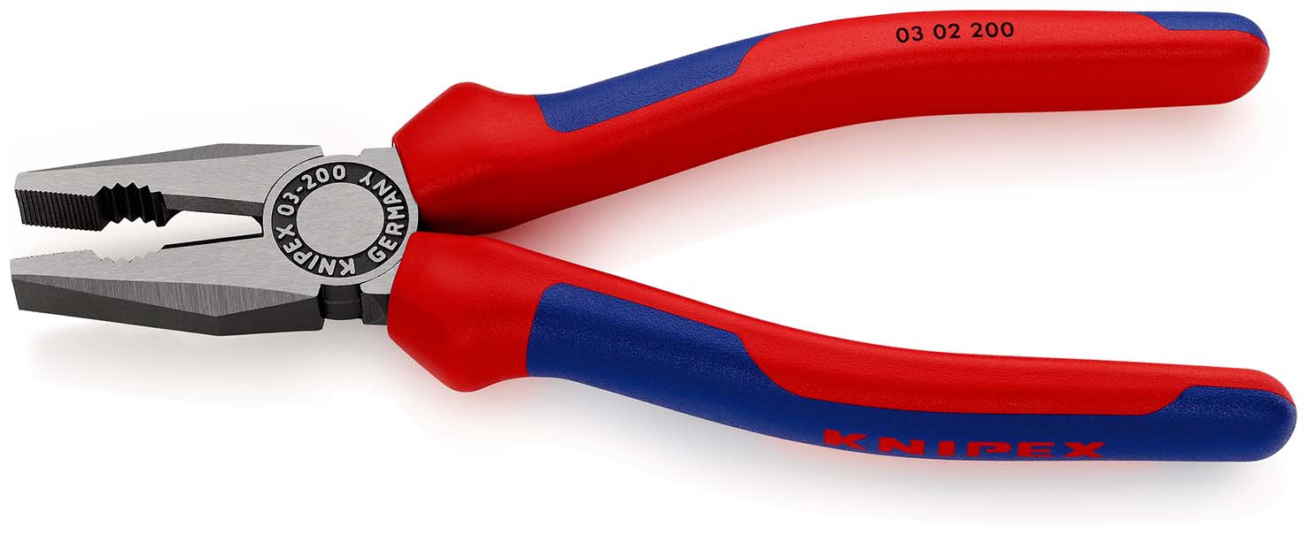 Kombinationszange poliert mitMehrkomponenten-Griffen200mm KNIPEX