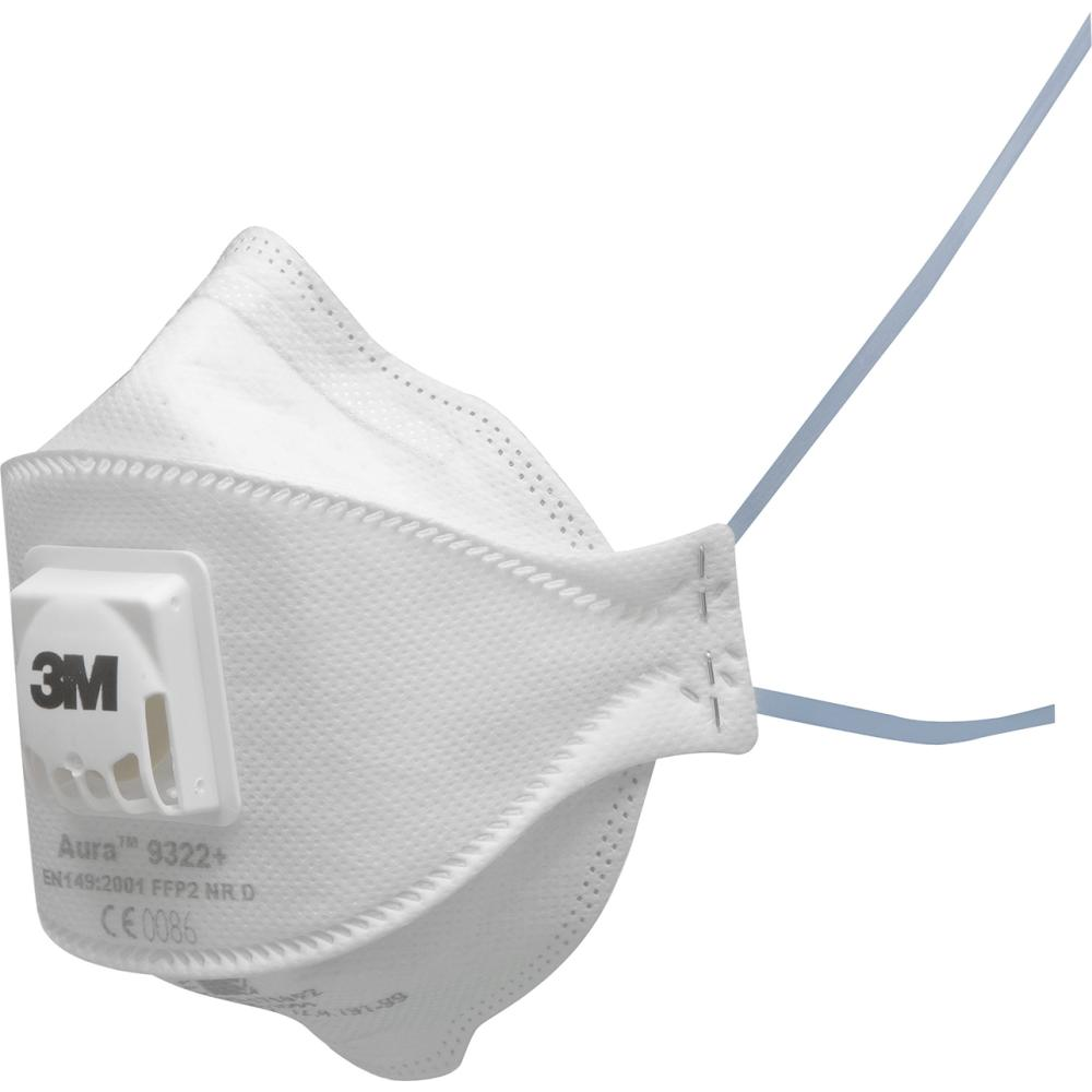 3M Faltmaske Aura 9322+ Feinstaubmaske Generation 3+, FFP2