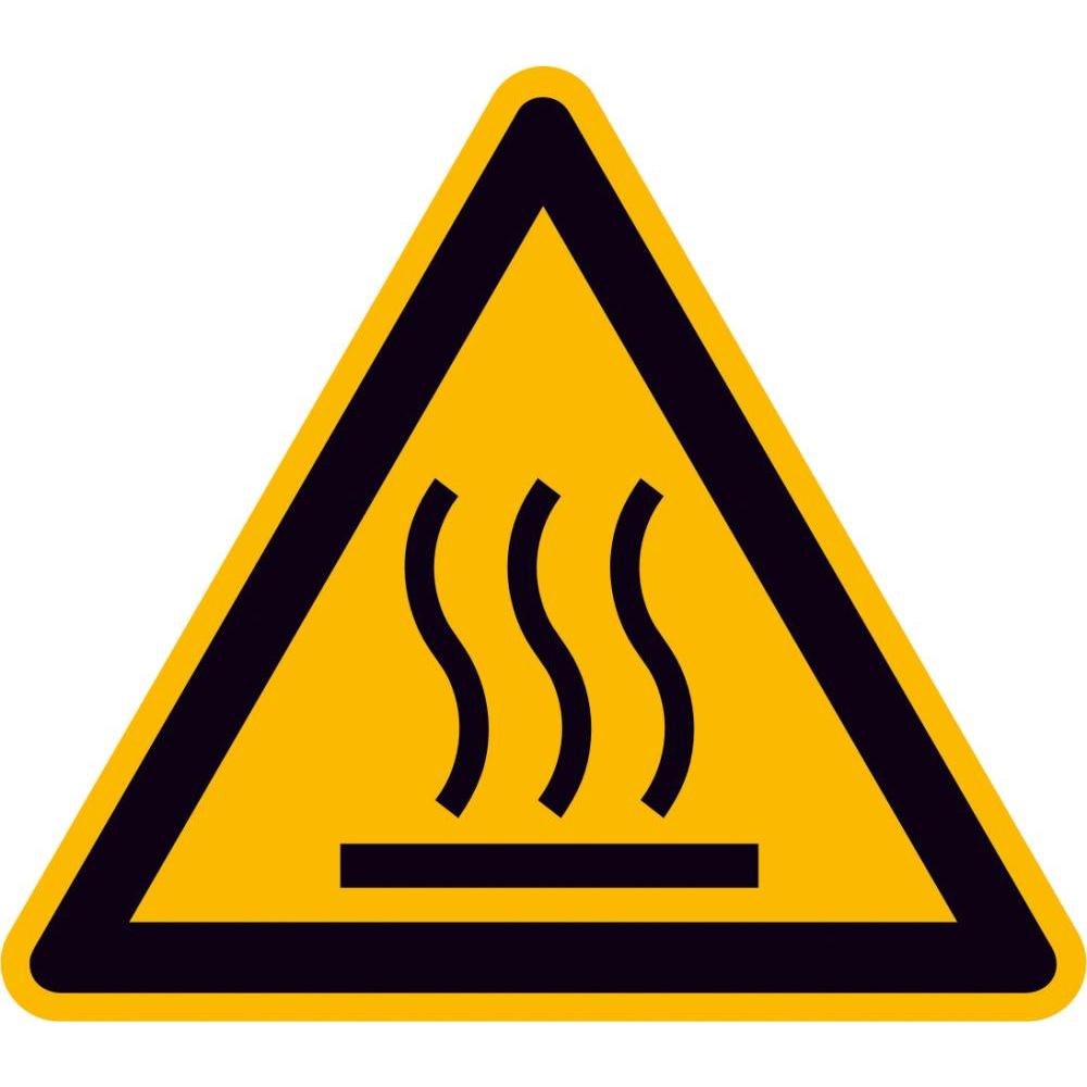 Warnschild, Warnung vor heißer Oberfläche Folie SL 25 mm 44 pro Bogen