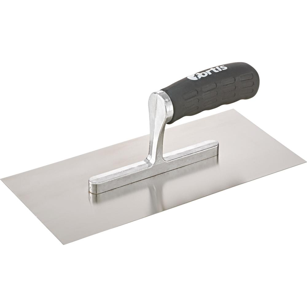 Glättekelle, Edelstahl, ungezahnt rostfrei 280x130mm Softgriff FORTIS