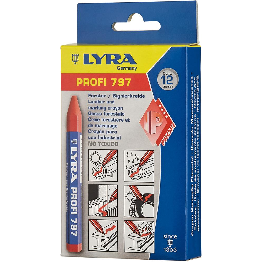 Förster- und Signierkreide Nr. 797 rot a12Stück LYRA