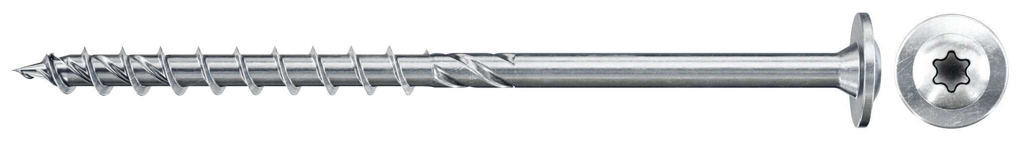 Fischer FPF II WTP 6,0 x 60 BC 100. Die Spanplattenschraube mit Tellerkopf, Innenstern-Aufnahme und Teilgewinde.