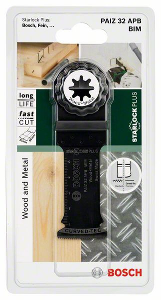 Bosch Starlock BIM Tauchsägeblatt PAIZ 32 APB Wood and Metal, 60 x 32 mm