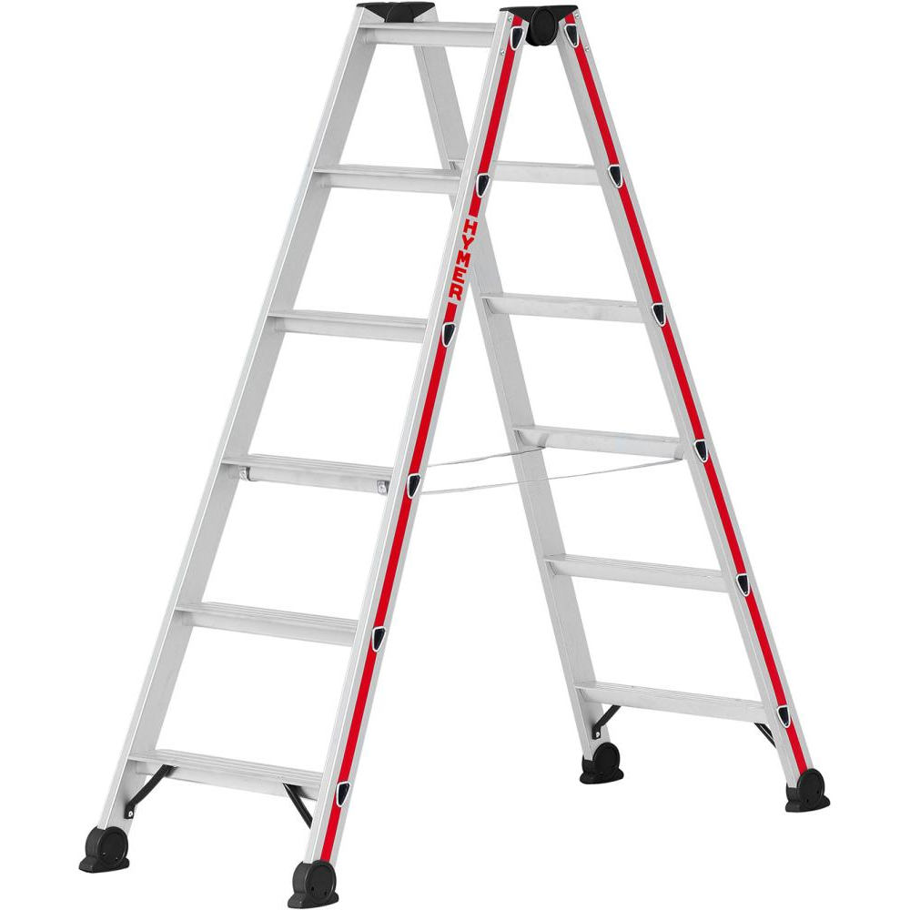Stufenstehleiter, beidseitig begehbar beids 2x6 Stufen AH 2 38m