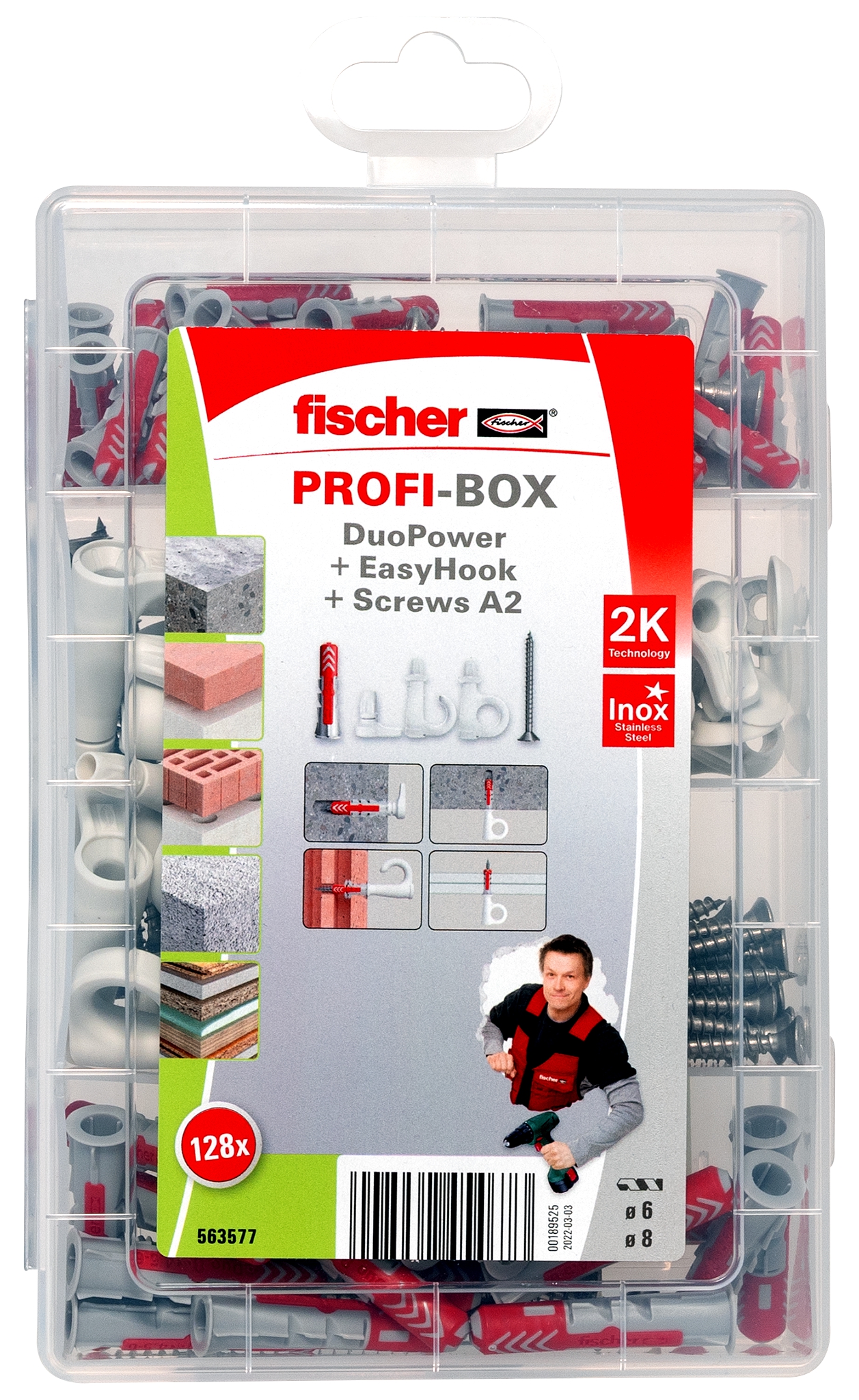 Fischer ProfiBox DuoPower + EasyHook + Schr. A2. Fischer Profi-Box mit DuoPower, EasyHook und Schrauben