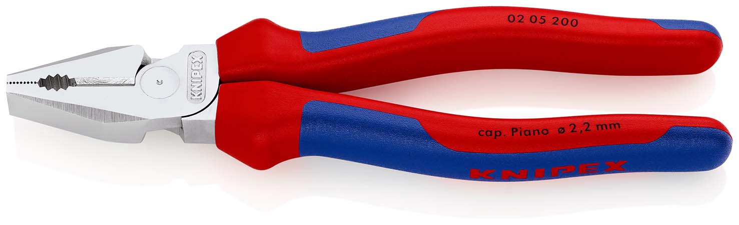Kraft-Kombinationszange verchromt mitMehrkomponenten-Griffen200mm KNIPEX
