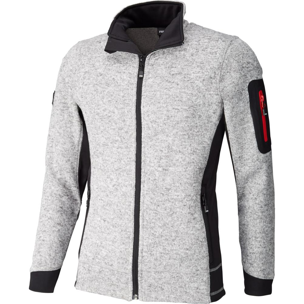 Strick-Fleecejacke Christoph Strick-Fleece-Jacke grau-schwarz, Gr.XL