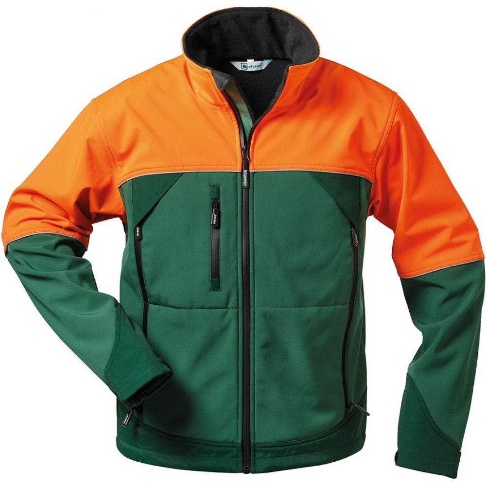 Softshell-Jacke SANDDORN Forstjacke Softshell, Gr.S,grün/orange