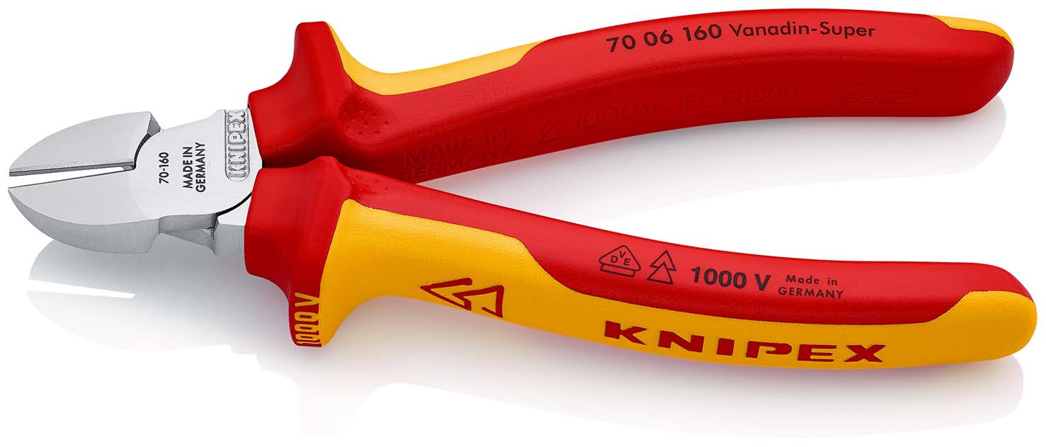 Seitenschneider VDE mit Mehrkomponenten-Griffen160mmKNIPEX