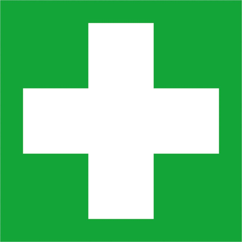 Rettungsschild, Erste Hilfe Hinweisschild Folie B150x H150 mm langnachleuchtend