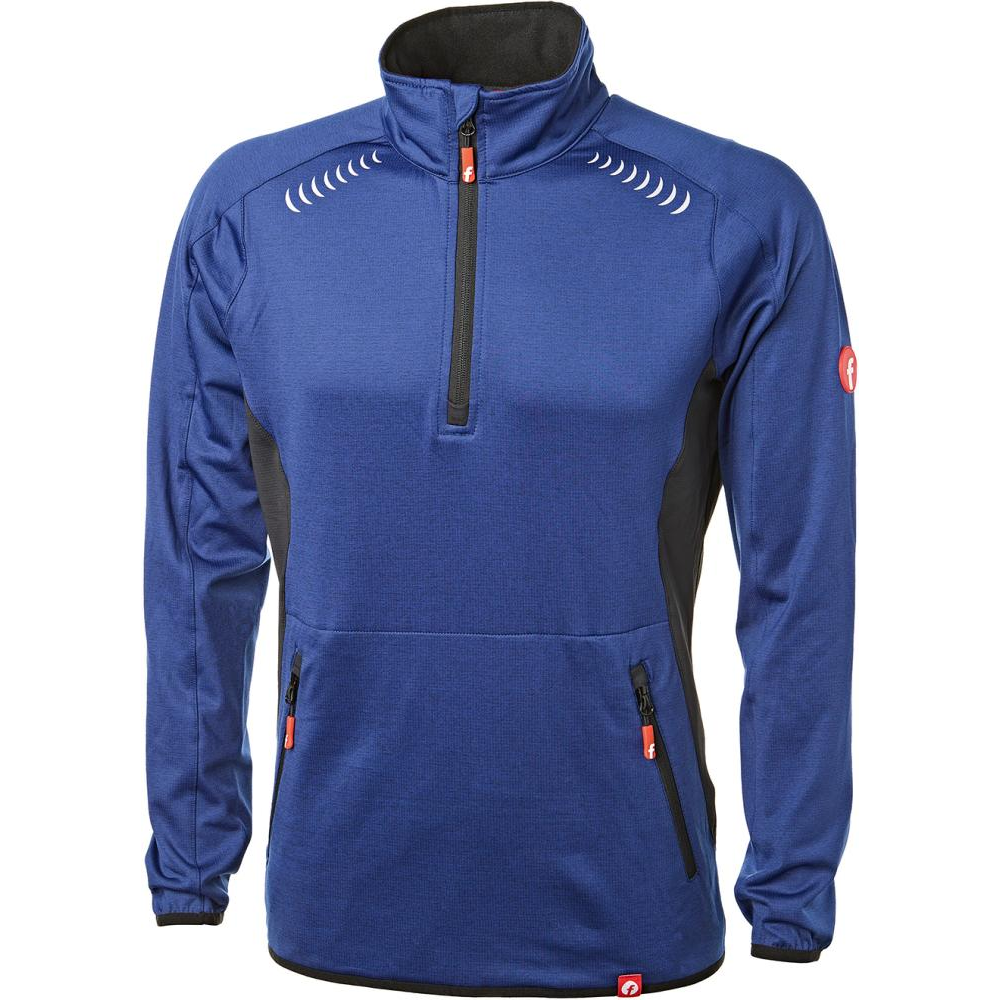 Fleecepullover Gr. S kornblau/schwarz meliert Fortis Elements