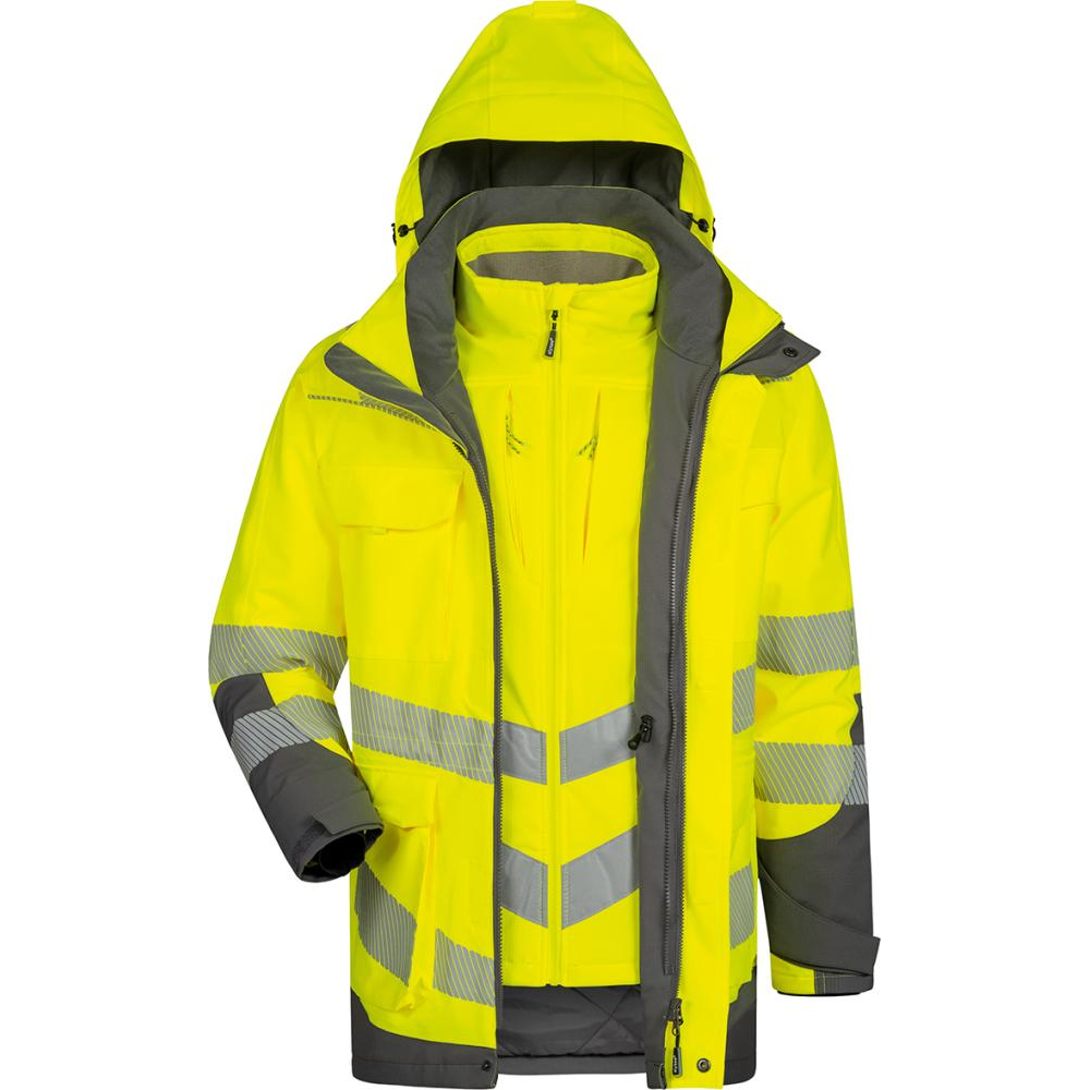 Warnschutzparka Arwid und Herwin gelb/grau Gr.3XL