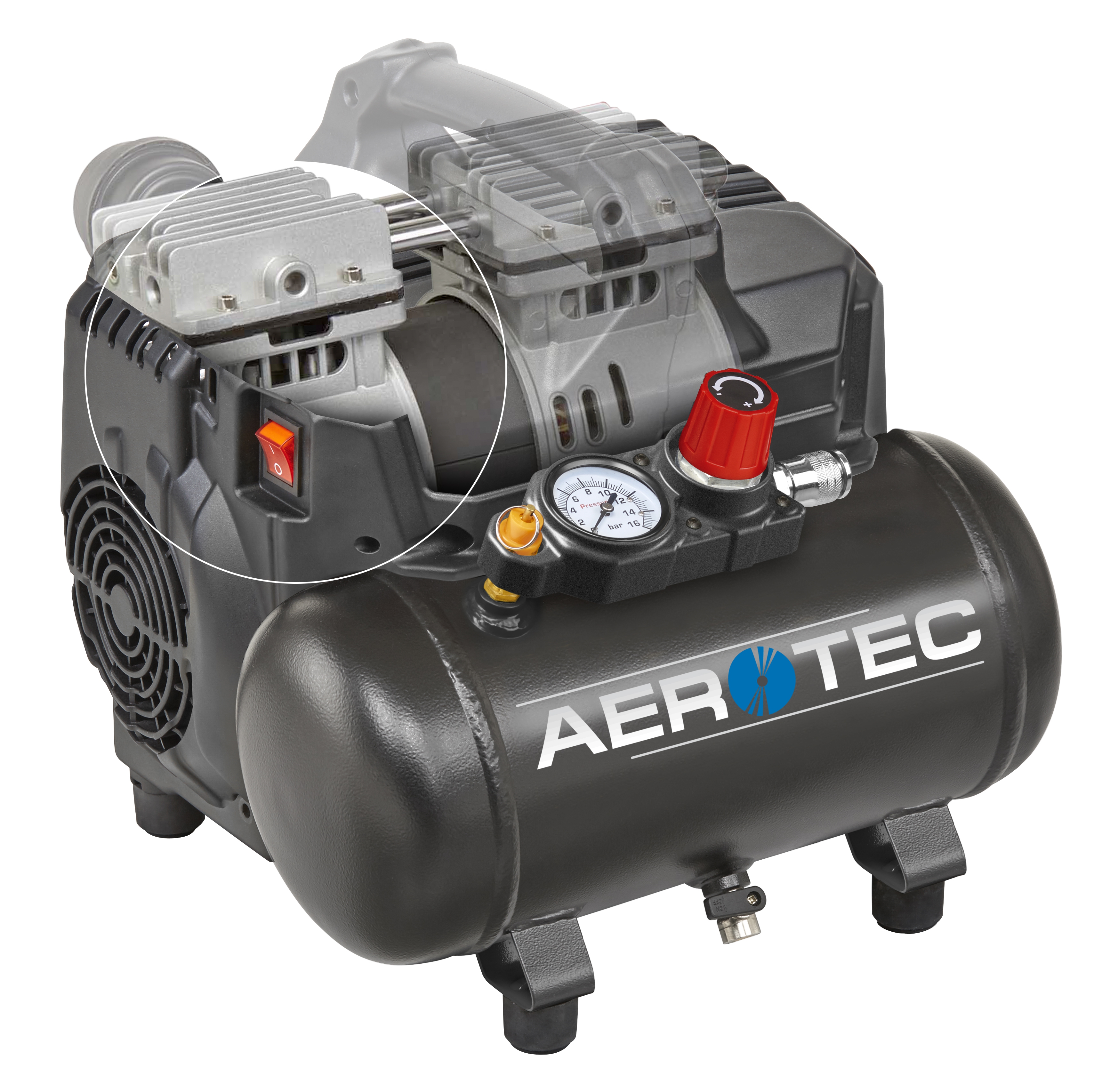 AeroTec  SUPERSIL 6 .  Der geräuscharme Kompressoreignet sich bestens für den Inneneinsatz!
