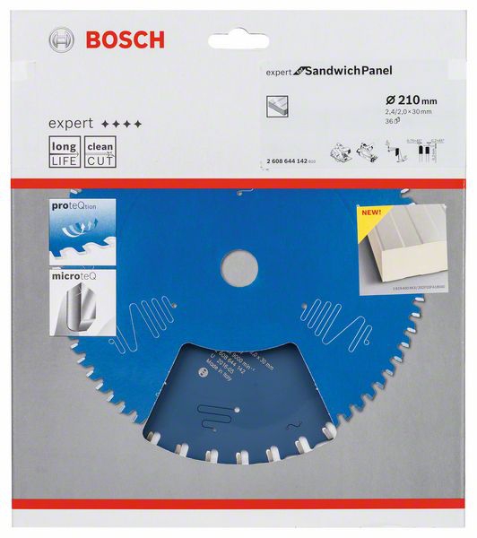 HM-Kreissägeblatt 210x2,4/2x30 36Z BoschVE à 1 StückExpert for Sandwich Panel