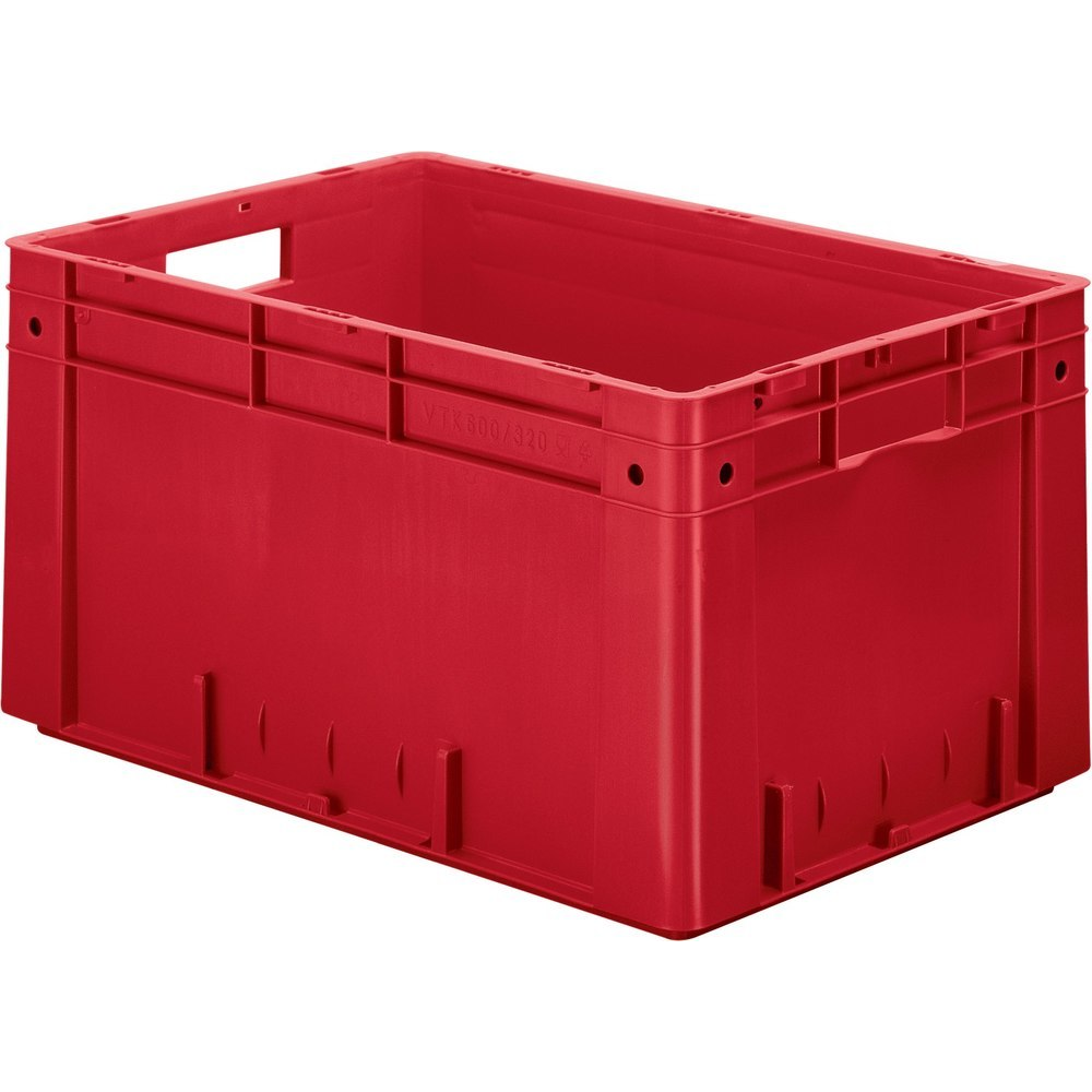Transportkasten VTK 600/320-0 Transport-Stapelkasten B600x T400x H320 mm grün Auflast 700kg mit Griffloch