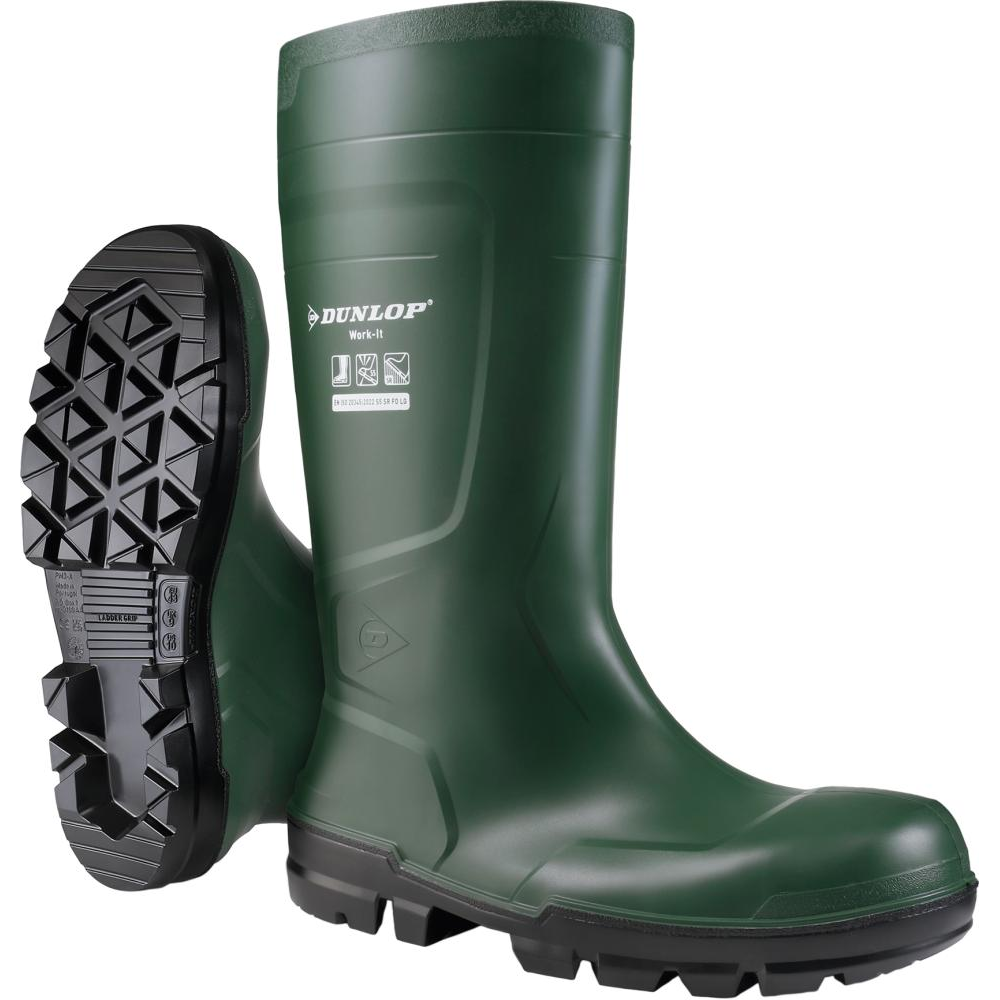 Sicherheitsstiefel Work-It full safety, S5 SR FO LG Stiefel Heritage Green PVC LO Gr.46 DUNLOP