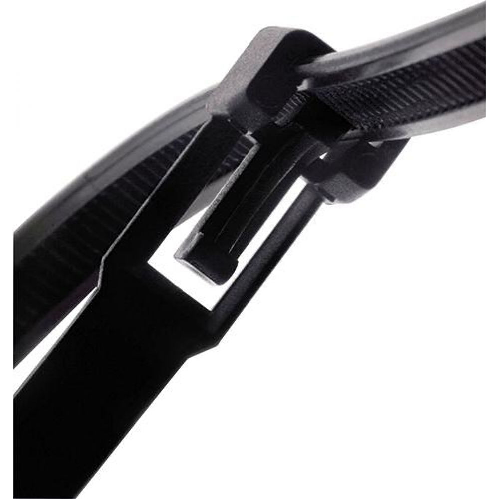 Kabelbinder 360x7,5mm lösbar Nylon schwarz SapiSelco 100 Stück