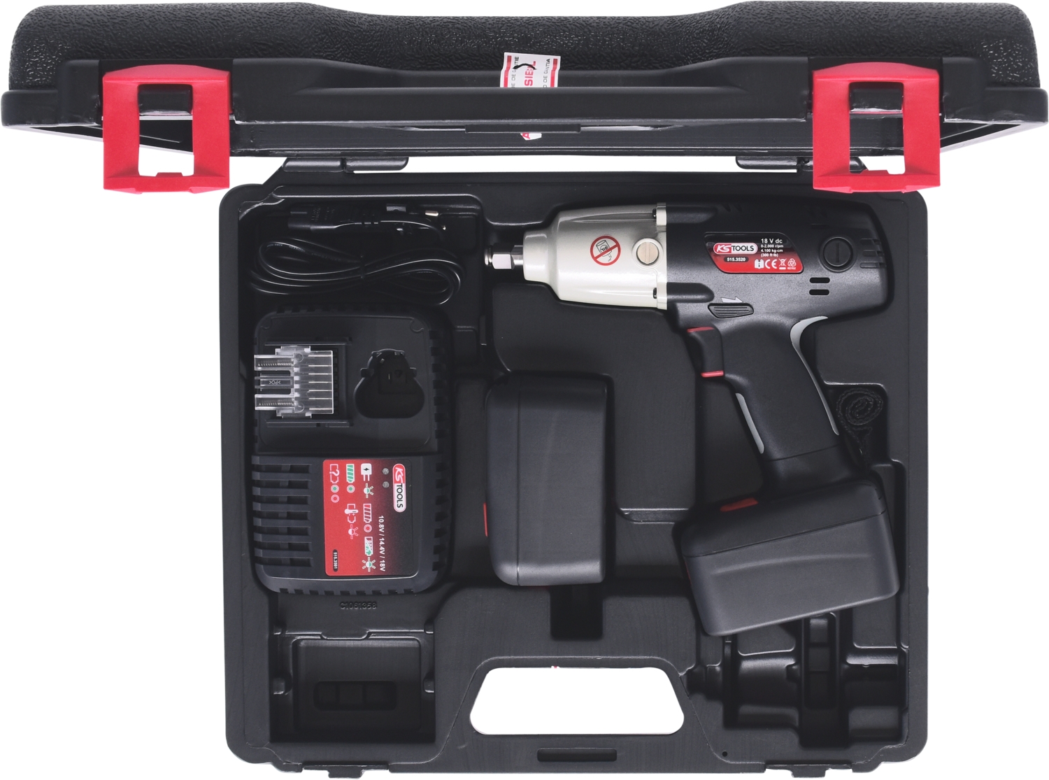 KSTOOLS 1/2" Akku-Schlag-Schrauber, 402Nm, 2.000 U/min 18V, mit 2 Akkus und 1 Ladegerät