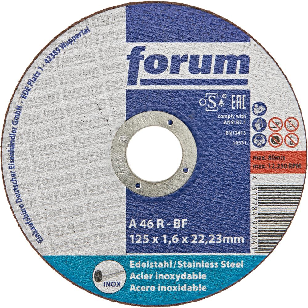 Trennscheibe INOX 125 x 1,6 mm, T41 gerade FORUM