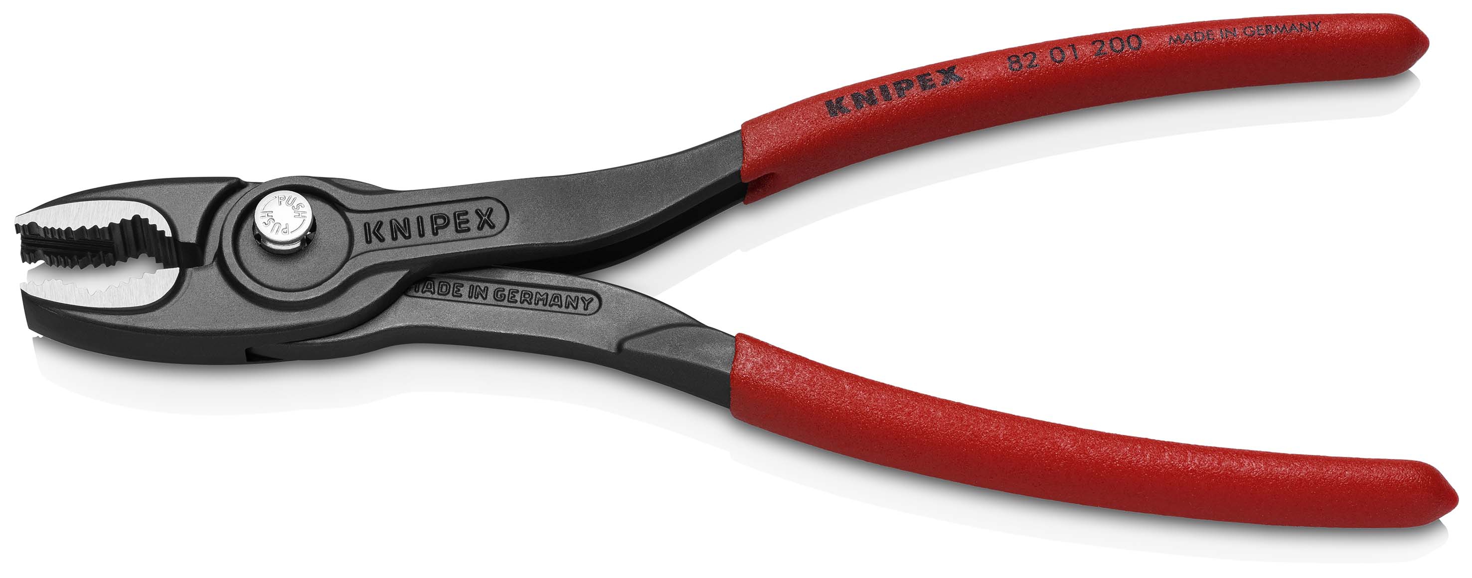 KNIPEX 82 01 200 TwinGrip Frontgreifzange mit rutschhemmendem Kunststoff überzogen schwarz atramentiert 200 mm