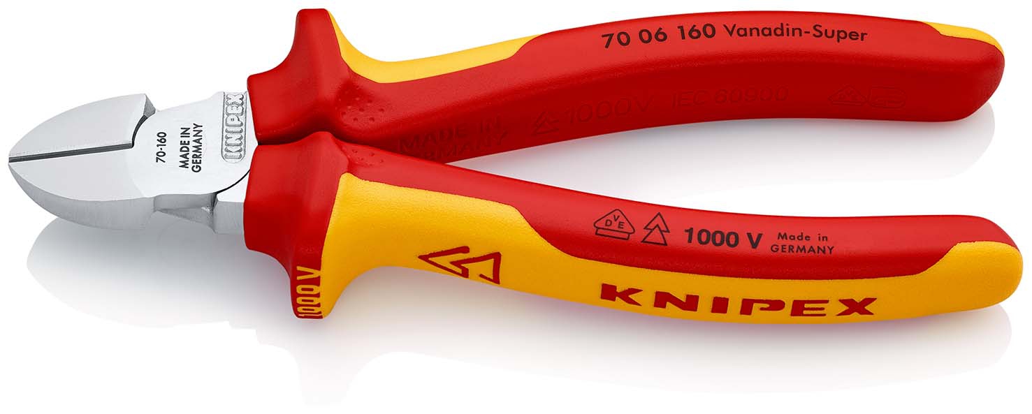 Seitenschneider VDE mit Mehrkomponenten-Griffen160mmKNIPEX