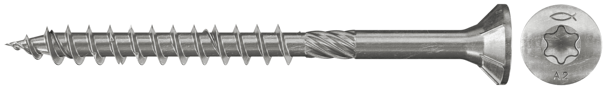 Fischer FPF-ST 4,5 x 40 A2P 200. Die Spanplattenschrauben mit Senkkopf, Antrieb Innenstern TX und Teilgewinde