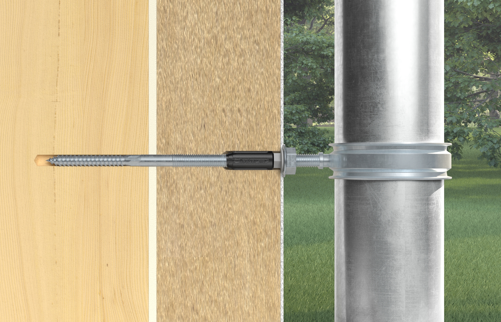 Fischer TherMax 10/180 M8. Die thermisch getrennte Abstandsmontage in Wärmedämmverbundsystemen (WDVS)