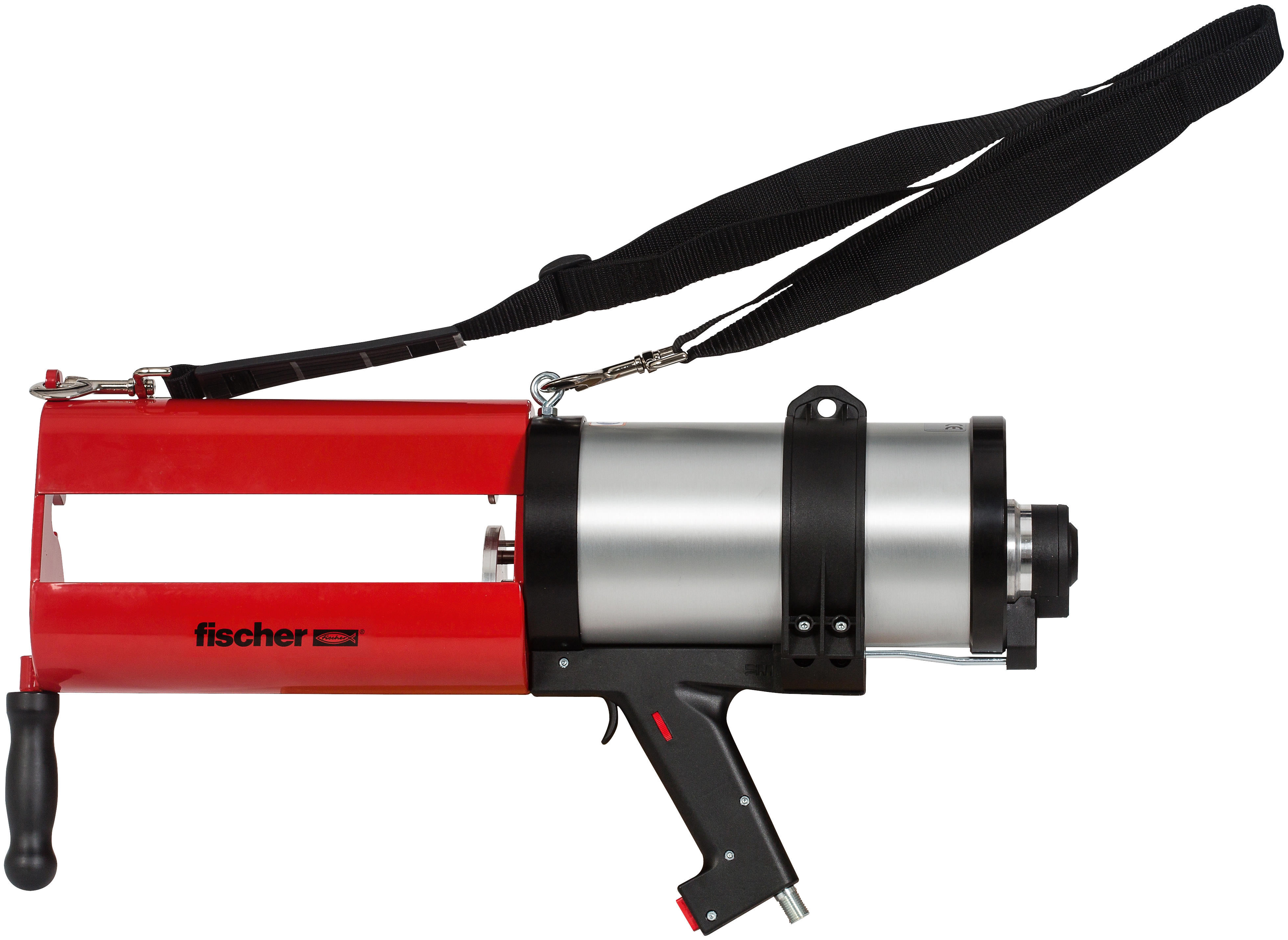 Fischer FIS DP S-XL. Hochwertiges Auspressgerät für 2-Kammer-Kartuschen mit Drucklufttechnik.