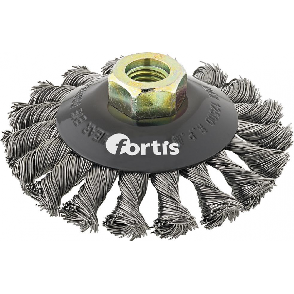 Kegelbürste Stahldraht 115mm gezopft FORTIS
