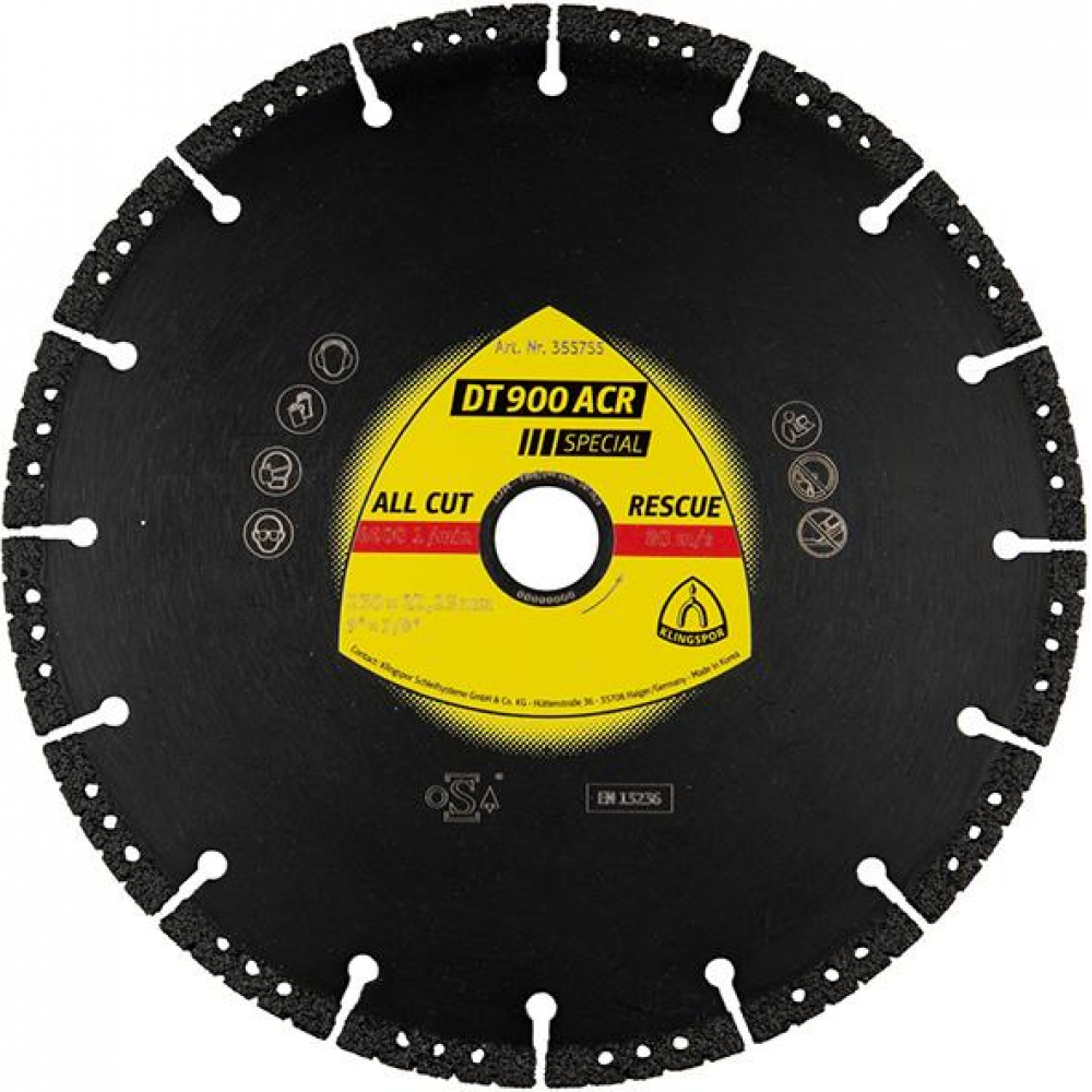 Diamant-Trennscheibe DT 900 ACR SPECIAL Diamanttrennscheibe 350x3,1X25,4mm KLINGSPOR