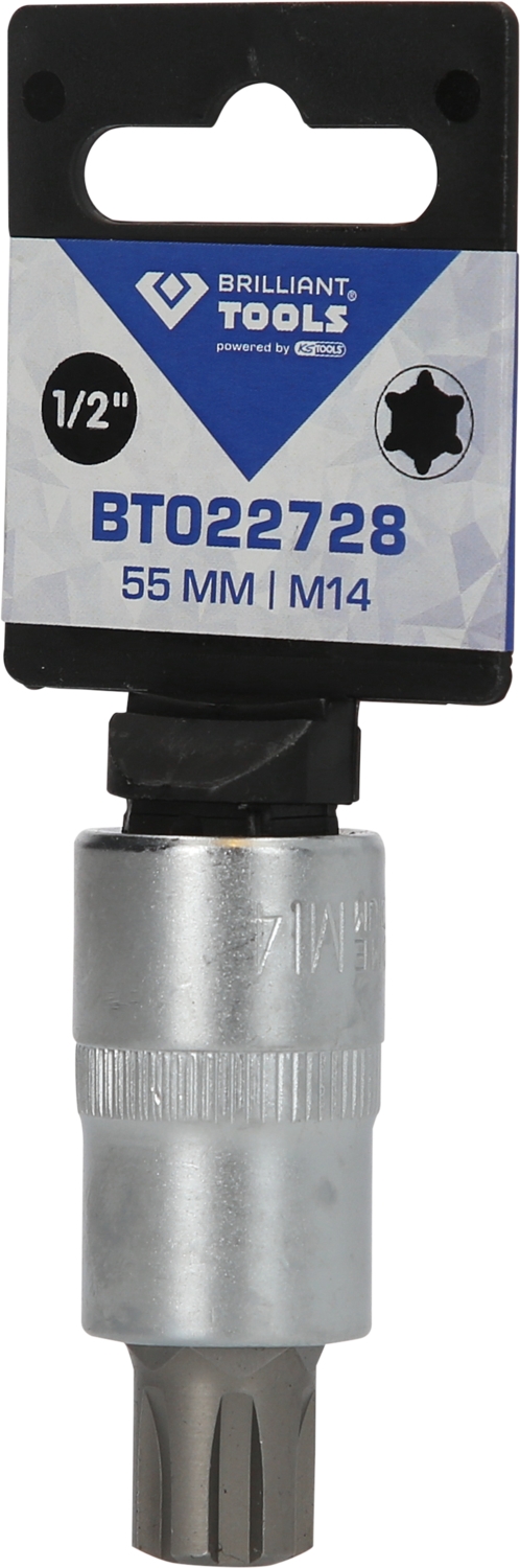 Brilliant Tools  1/2" RIBE-Bit-Stecknuss, 55 mm lang, M14
