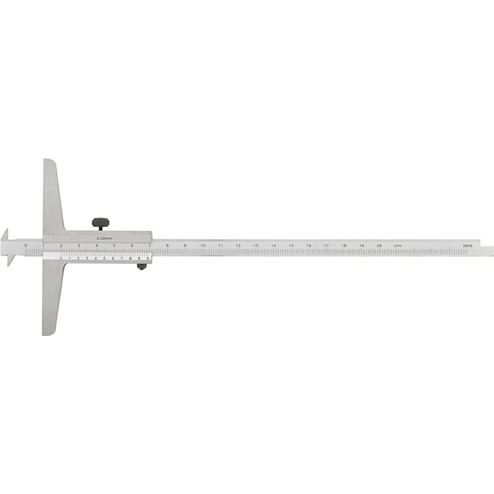 Tiefenmessschieber mit doppelseitig abgesetzter Messfläche Breiten-+Tiefenmesser 200mm 1/50 FORTIS