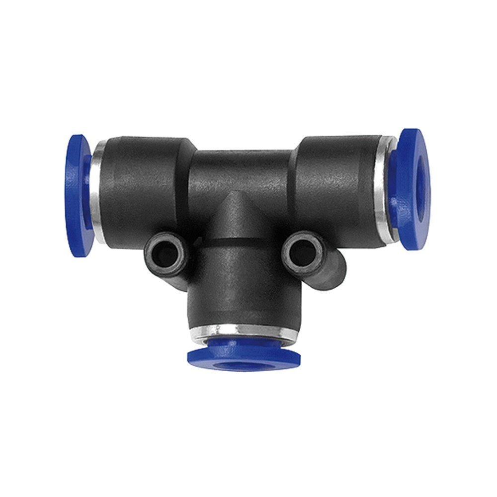 T-Steckverbindung, zwei reduzierte Abgänge seitlich Blaue Serie reduzierend, Schlauch-,2x6mm 1x8mm/ RIEGLER