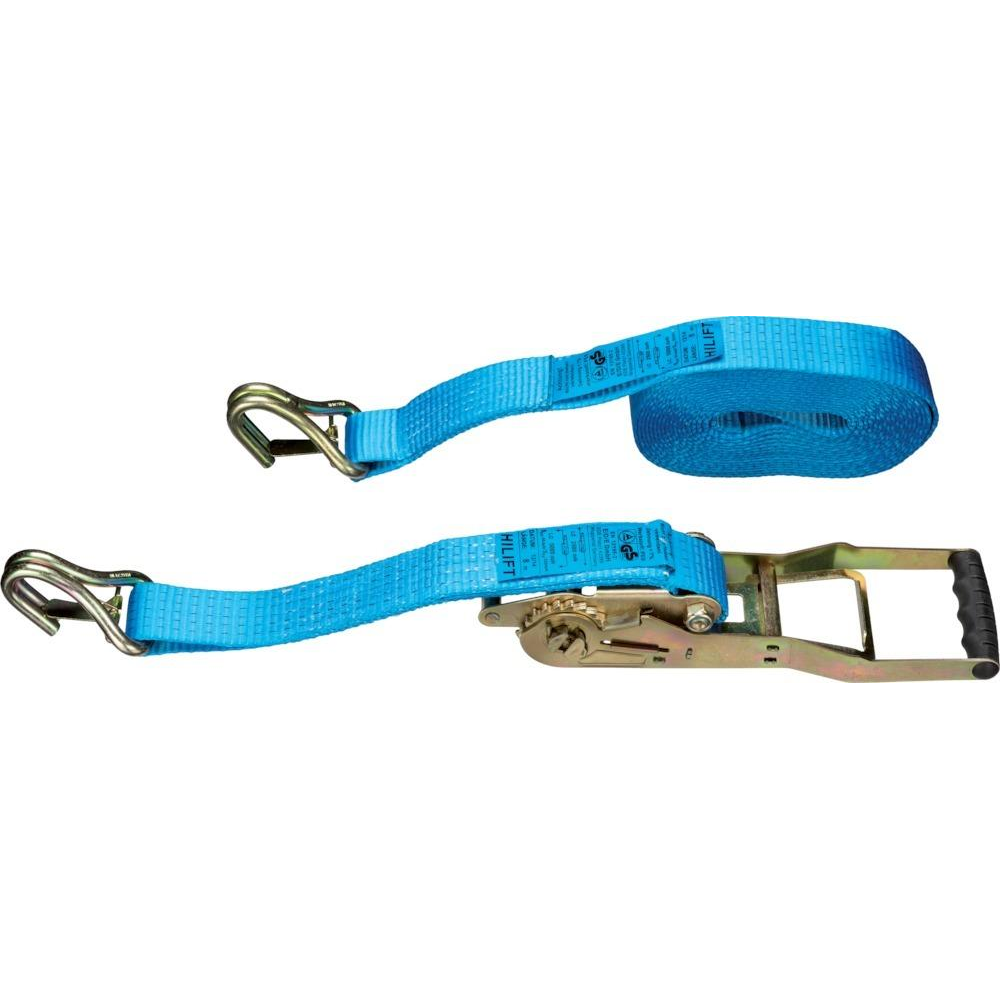Zurrgurt, mit Langhebel-Zugratsche, 5 t Langhebel-Zurrgurt 50mm 10m 5T PS-Haken
