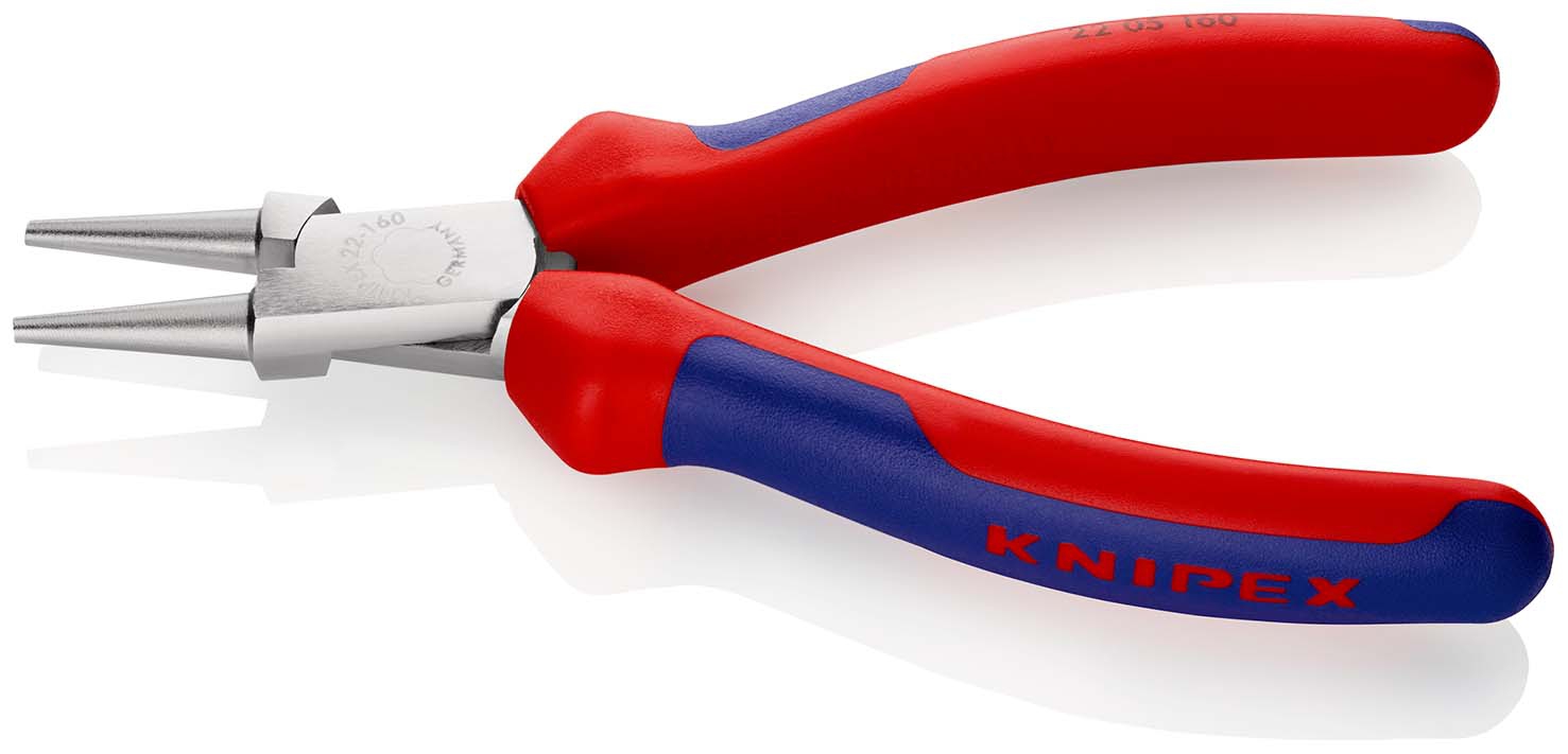 Rundzange verchromt mit Griffen mit PVC-Überzug160mmKNIPEX