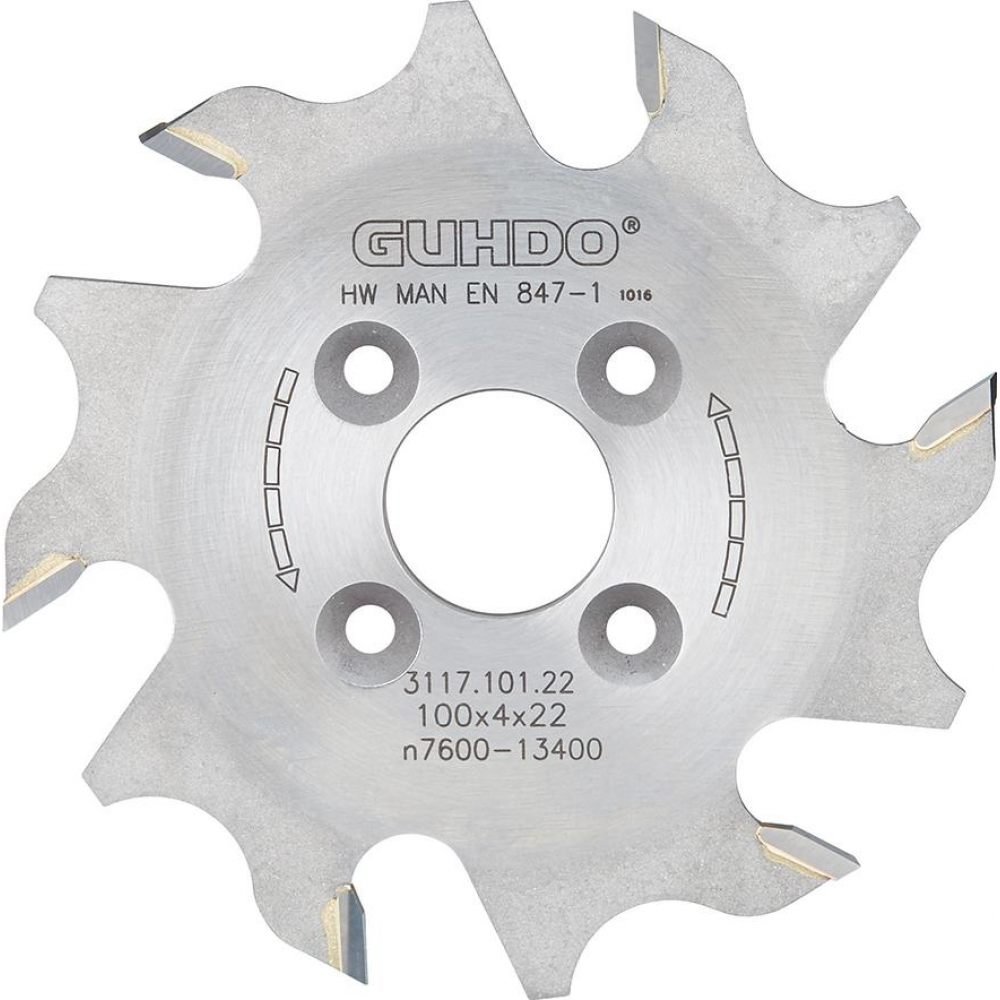 HW-Lamellen-Nutfräser LAMELLEN-Nutfraeser HW 100X4,0X22 mm Z6 Guhdo