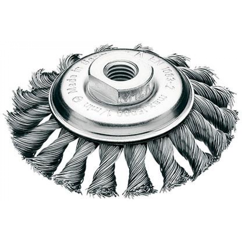 Kegelbürste Stahldraht 100x12mm gezopft 0,5mm Lessmann