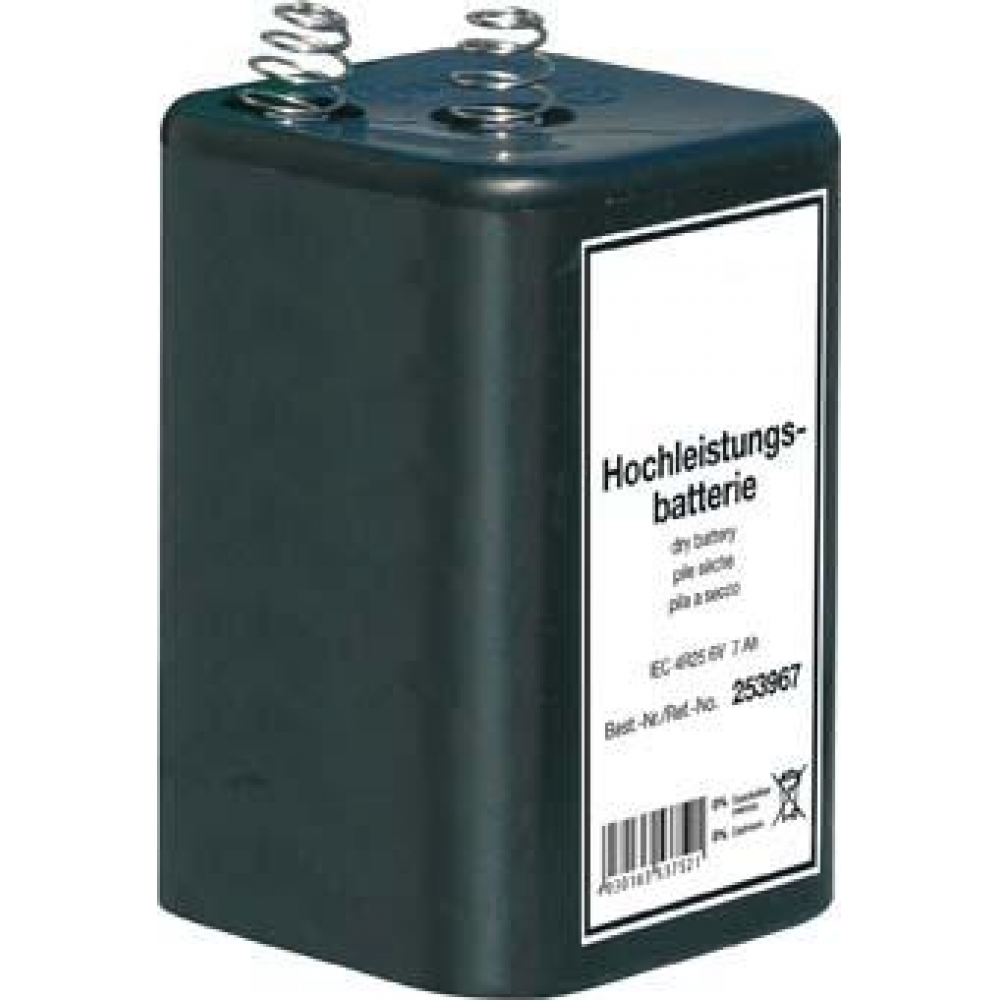 Blockbatterie Zink-Kohle 4R25, 6 V 6V / 7 Ah Quecksilberfrei