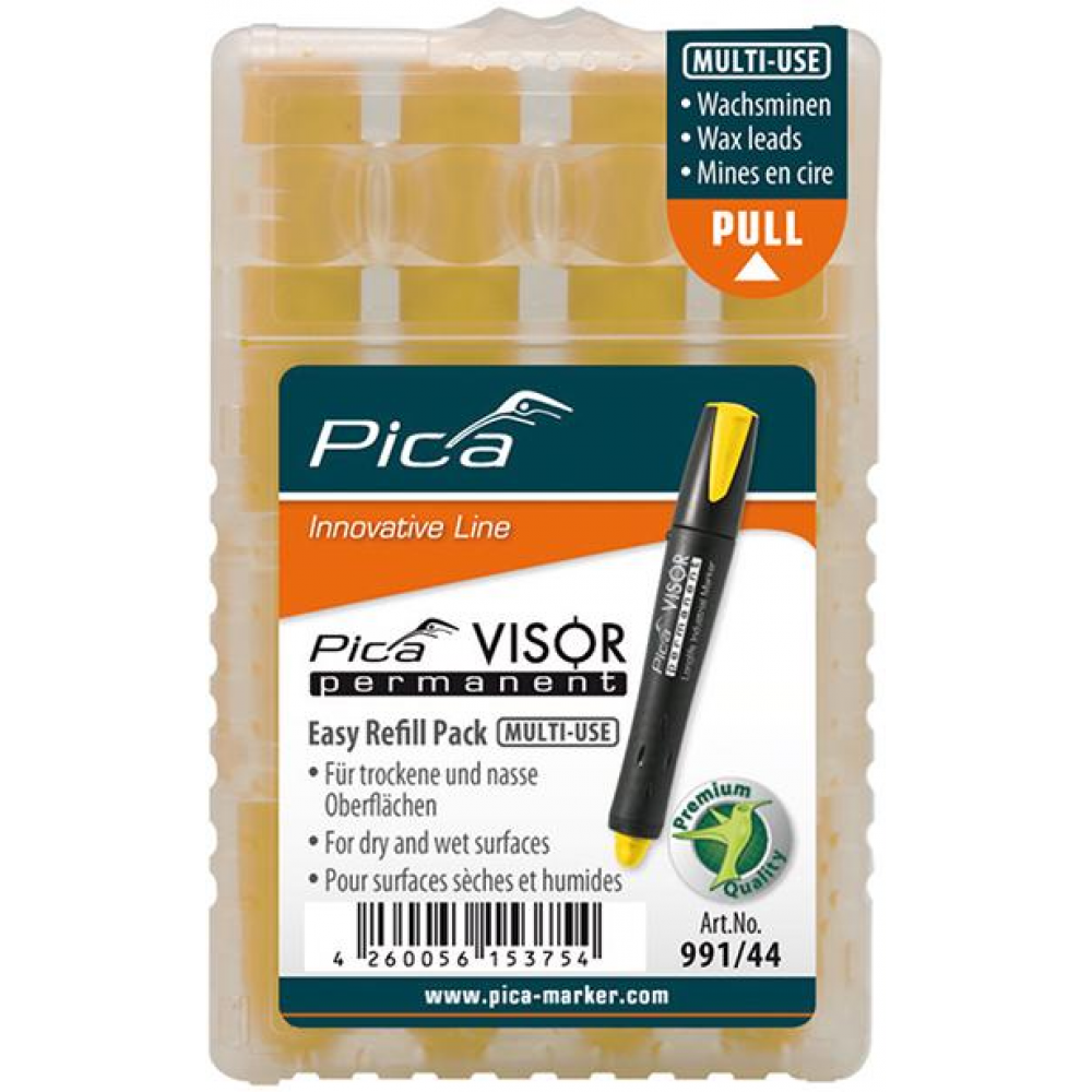 Minen-Set für Permanentmarker VISOR Industrial gelb Pica