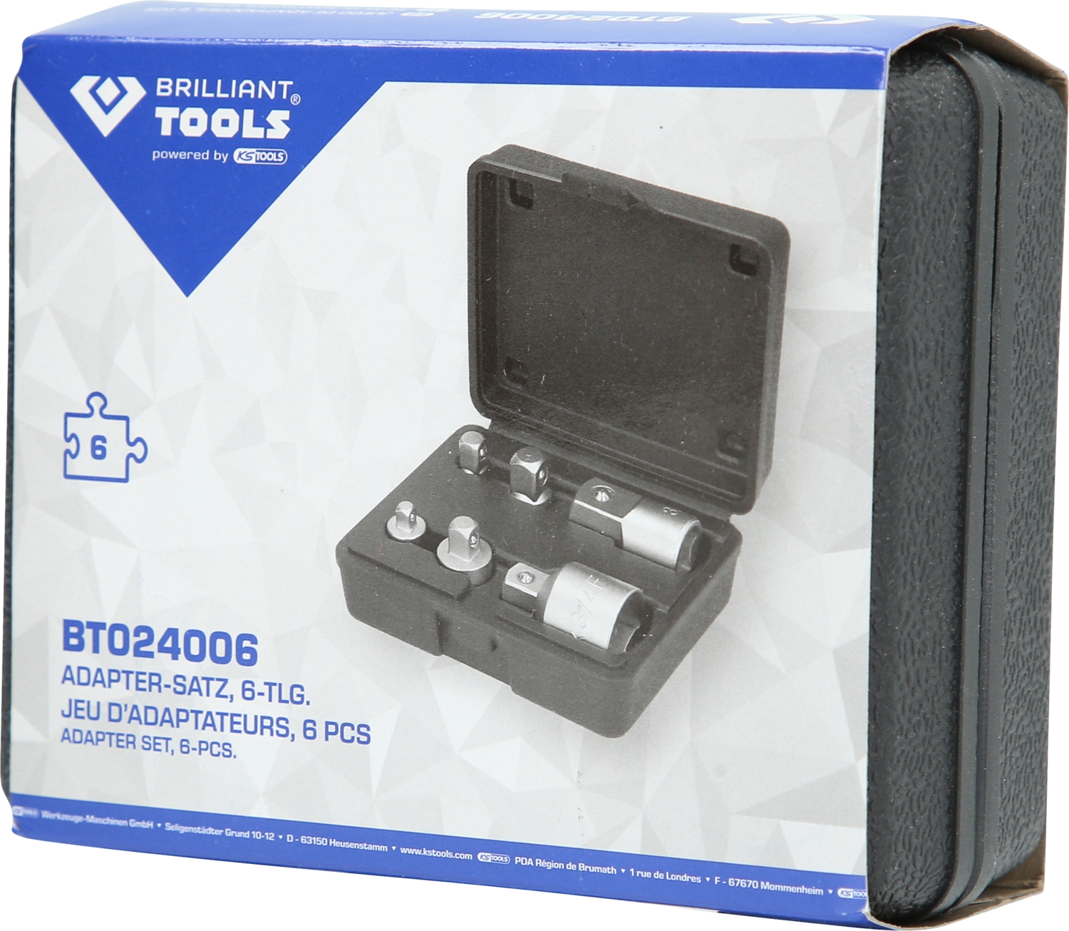 Brilliant Tools  Adapter-Satz, 6-tlg, 1/4" + 3/8" + 1/2" + 3/4"