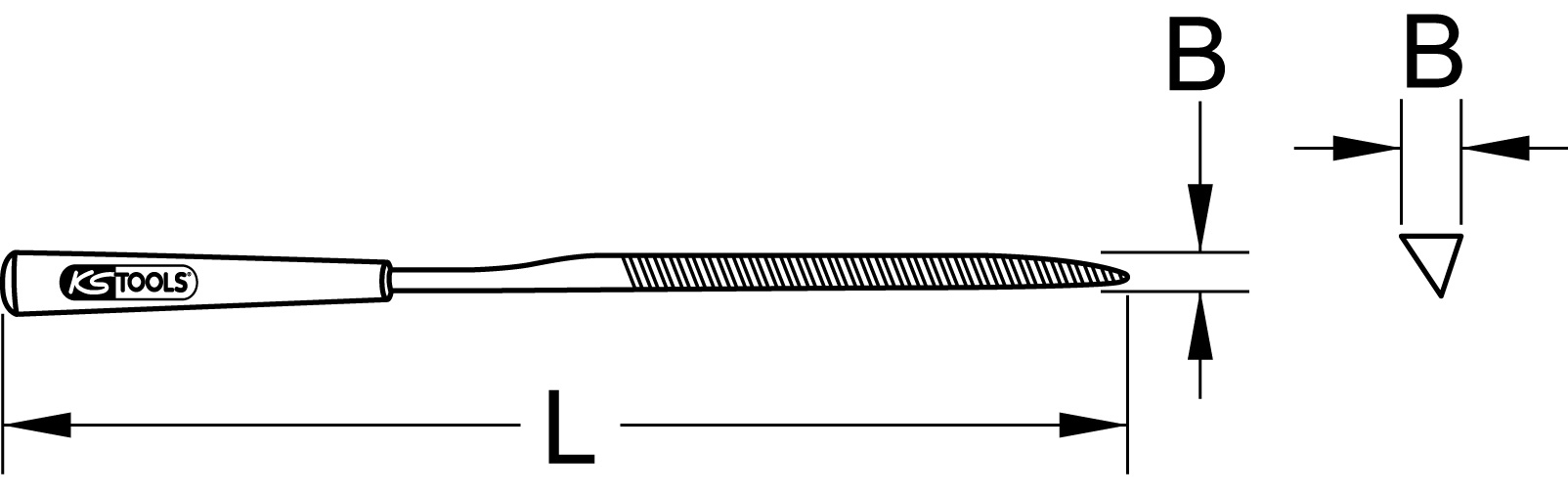KSTOOLS Messer-Nadelfeile, 5mm