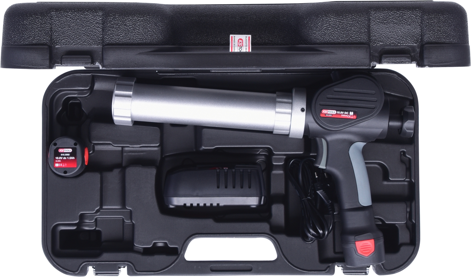 KSTOOLS Akku-Kartuschen-Pistole 310 ml mit 2 Akkus und 1 Ladegerät