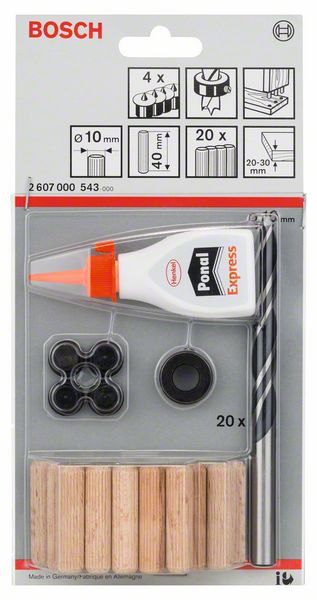 Bosch 27-tlg. Holzdübel-Set, 10 mm