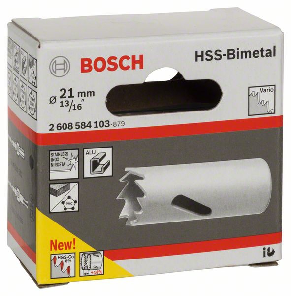 Bosch Lochsäge HSS-Bimetall für Standardadapter, 21 mm, 13/16-Zoll