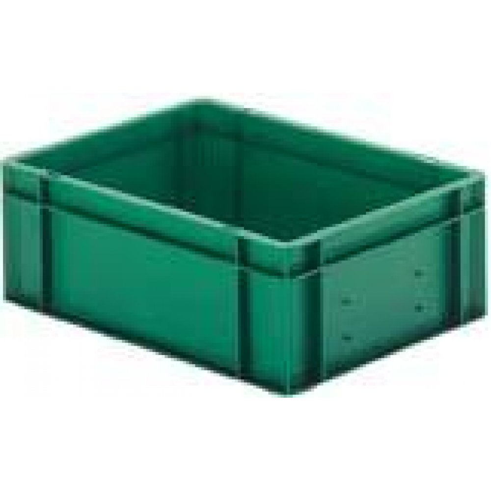 Transportkasten TK 400/145-0, Wände und Boden geschlossen Transport-Stapelkasten B400x T300x H145 mm grün, ohne Griffloch