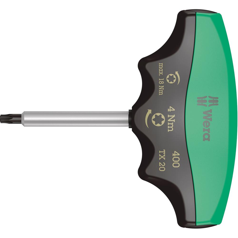 Drehmomentindikator für TORX-Schrauben 400 TX mit T-Griff T20x60mm 4Nm Wera