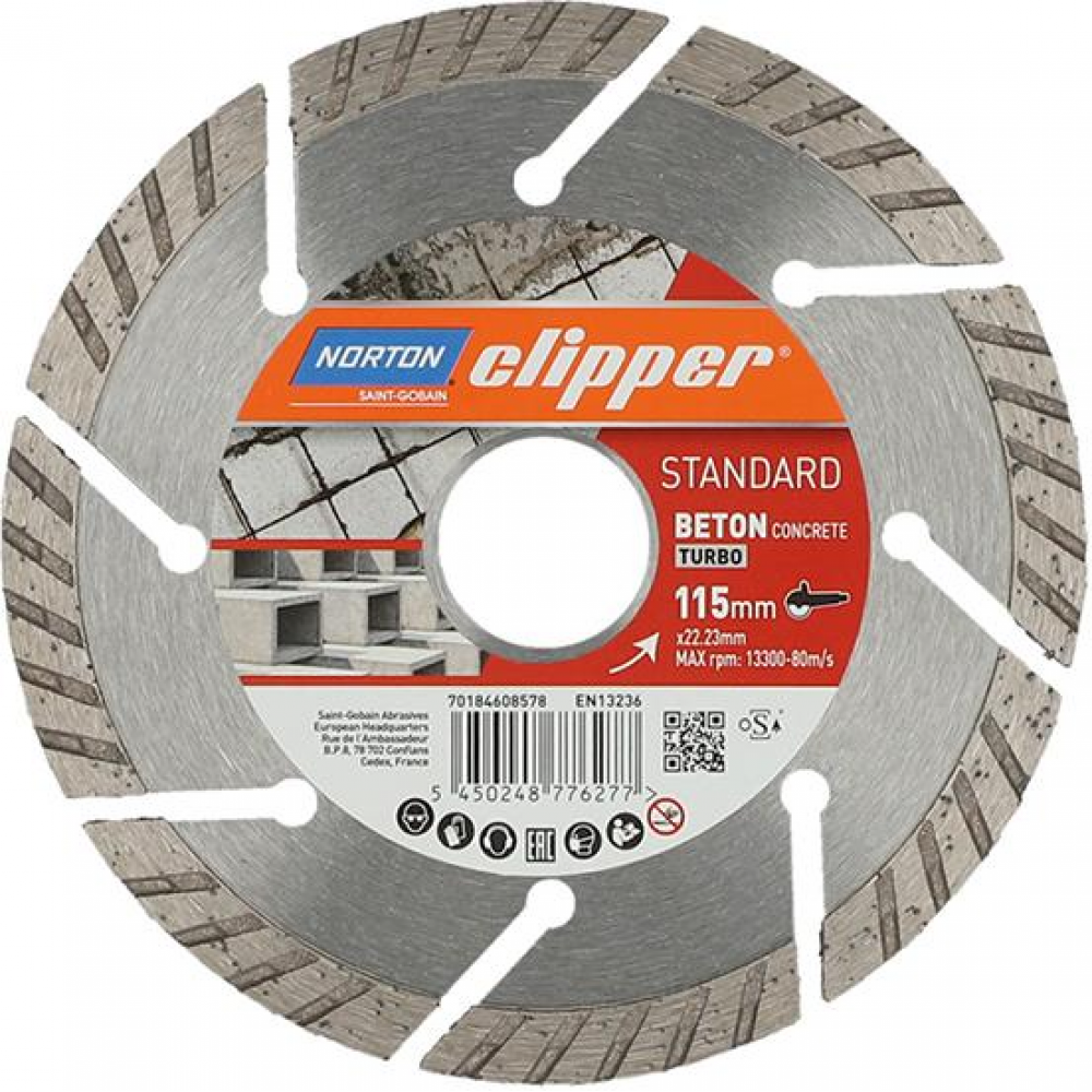 Diamant-Trennscheibe Standard Beton Turbo Diamantscheibe 115